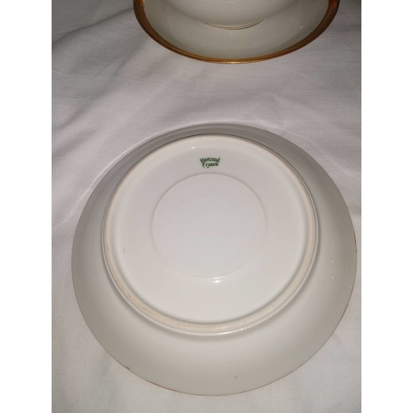Haviland France two handled bullion bowls and saucers (set of 5) - Picture 4 of 6